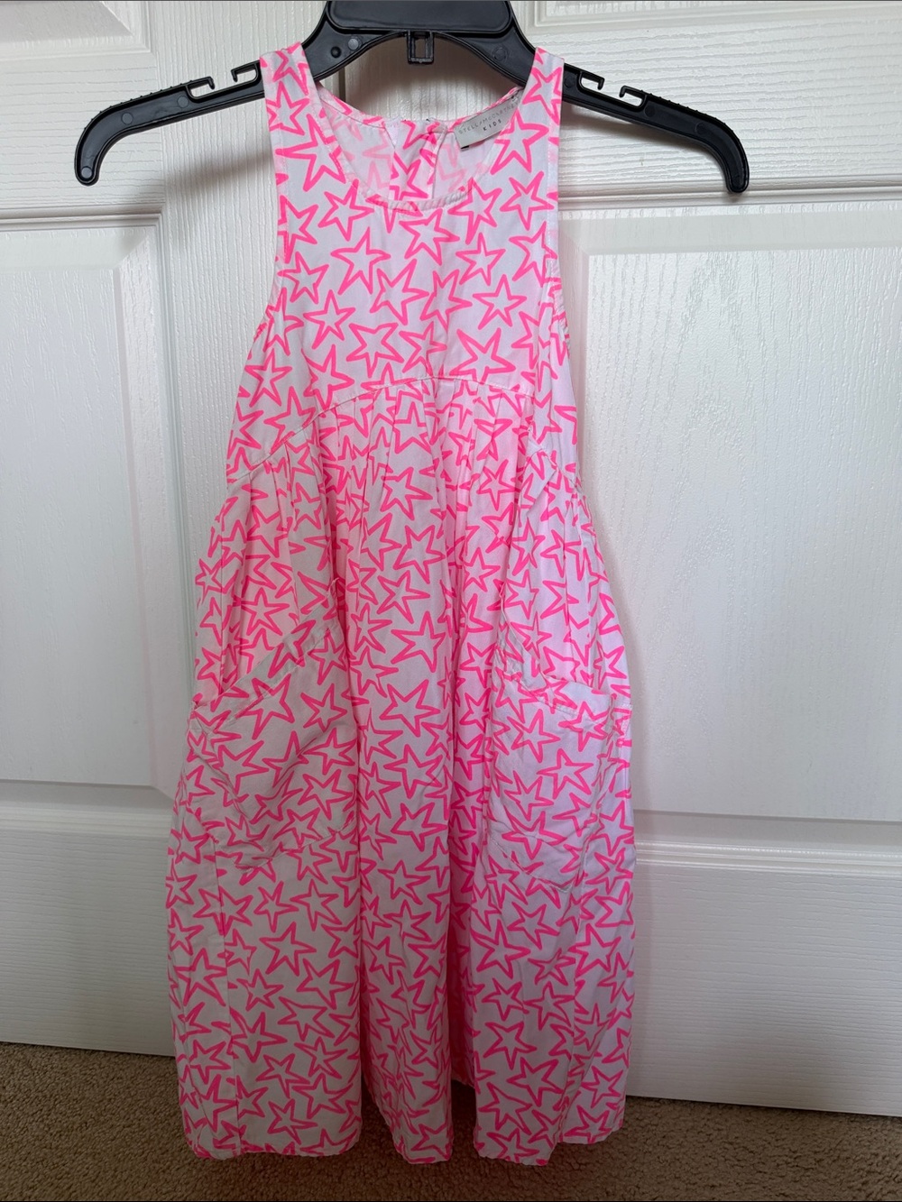 Rare Stella McCartney Kids White Dress with Pink Star Print